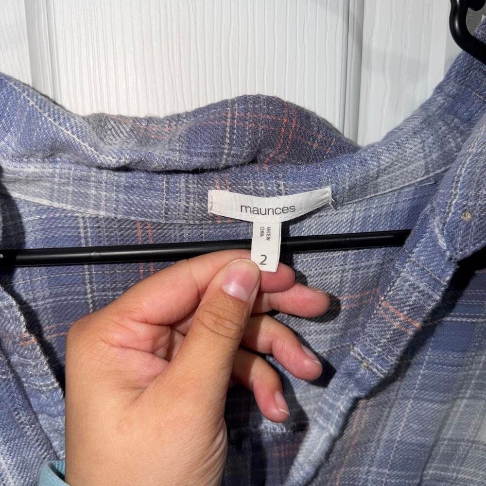 Maurices Women's Blue and Purple Shirt - Picture 2 of 4